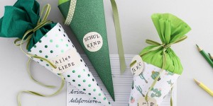 Beitragsbild des Blogbeitrags DIY zur Einschulung: Mini-Schultüte selber basteln