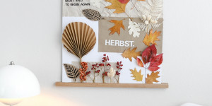 Beitragsbild des Blogbeitrags Herbstliches Moodboard mit Naturmaterialien erstellen