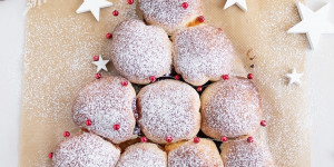 Beitragsbild des Blogbeitrags Kreativ-Adventskalender #7: Buchteln in Tannenform