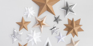 Beitragsbild des Blogbeitrags Basteln für Weihnachten: 3D Sterne aus Papier falten 