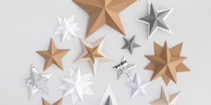 Beitragsbild des Blogbeitrags Basteln für Weihnachten: 3D Sterne aus Papier falten