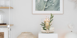 Beitragsbild des Blogbeitrags Schöner Schein: DIY winterliches Windlicht mit Trockenblumen