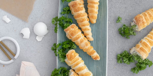 Beitragsbild des Blogbeitrags Rezept-Idee für deinen Osterbrunch: Gefüllte Blätterteig-Karotten 