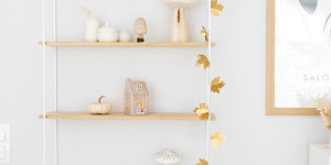Beitragsbild des Blogbeitrags Im Blätterrausch: DIY Herbstliche Lichterkette mit goldenen Papierblättern