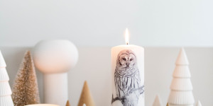 Beitragsbild des Blogbeitrags Serviettentechnik 2.0: Weihnachtskerzen im DIY-Style selber machen
