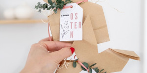 Beitragsbild des Blogbeitrags Freebie: Geschenkanhänger und Last-Minute Verpackung für das Osterfest