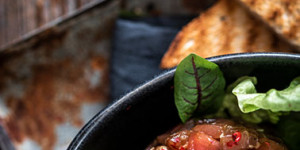 Beitragsbild des Blogbeitrags Thunfischtatar auf Avocado