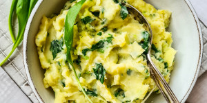 Beitragsbild des Blogbeitrags Cremiges Kartoffel Bärlauch Püree