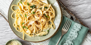 Beitragsbild des Blogbeitrags Schnelle Pasta al limone mit Spargel 