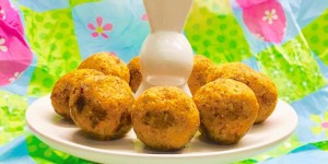Beitragsbild des Blogbeitrags No bake Karottenkuchenkugeln