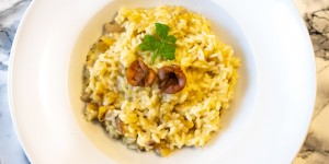 Beitragsbild des Blogbeitrags Risotto ubriaco alle Castagne (Beschwipstes Maroni-Risotto) 