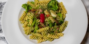 Beitragsbild des Blogbeitrags Fusilli con Broccoli e Pancetta 