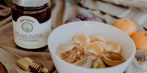 Beitragsbild des Blogbeitrags Frühstück Dahoam: herbstliches Porridge 