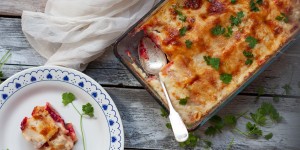 Beitragsbild des Blogbeitrags Pasta al forno – Rape rosse e ricotta 