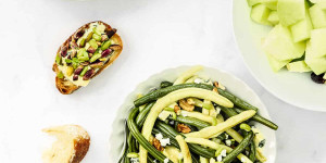 Beitragsbild des Blogbeitrags Grüne Bohnen mit Gorgonzola und Walnüssen