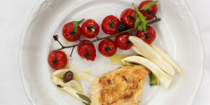 Beitragsbild des Blogbeitrags Gratinierter Kabeljau mit Tomaten-Fenchel-Gemüse 