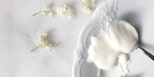 Beitragsbild des Blogbeitrags HOLUNDERBLÜTEN-CREME AUS FRISCHEN BLÜTEN (OHNE SIRUP)