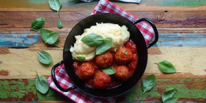 Beitragsbild des Blogbeitrags Polpette vegetariane al sugo 