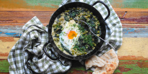 Beitragsbild des Blogbeitrags Grünes Shakshuka