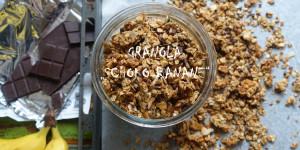 Beitragsbild des Blogbeitrags DIY Granola „Schoko – Banane“