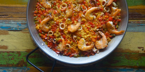 Beitragsbild des Blogbeitrags Paella de marisco y verduras