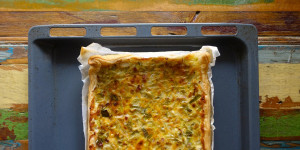 Beitragsbild des Blogbeitrags Tarte mit Zwiebeln, Lauch & Speck