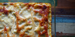 Beitragsbild des Blogbeitrags Lasagne mit Pilzen & Kürbis