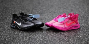 Beitragsbild des Blogbeitrags OFF-WHITE x Nike Zoom Fly “Black/White/Cone” and “Tulip Pink/Racer Pink”