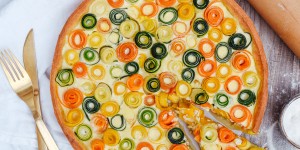 Beitragsbild des Blogbeitrags Gemüse Quiche vegetarisch und einfach