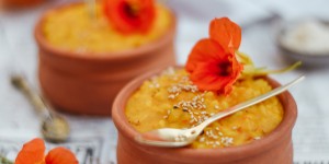 Beitragsbild des Blogbeitrags Einfaches Kürbis Risotto mit Hokaido