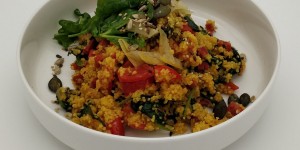 Beitragsbild des Blogbeitrags Couscous | Chorizo | Spinat | Salzzitrone