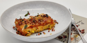 Beitragsbild des Blogbeitrags Cannelloni con zucca, salvia e pancetta