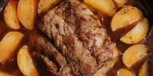 Beitragsbild des Blogbeitrags Schweinsschopf mit Cidre und Äpfeln²