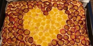 Beitragsbild des Blogbeitrags Sommerlicher Kuchen mit Pflaumkirschen – Kleines Früchtchen groß im Geschmack