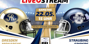 Beitragsbild des Blogbeitrags GFL-LIVE: Dresden Monarchs vs. Straubing Spiders