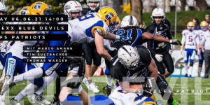 Beitragsbild des Blogbeitrags Division 1-LIVE: Hohenems Blue Devils vs. Telfs Patriots