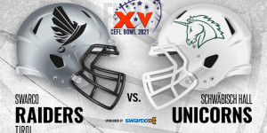 Beitragsbild des Blogbeitrags CEFL BOWL XV LIVE: Raiders Tirol vs. Schwäbisch Hall Unicorns