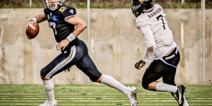 Beitragsbild des Blogbeitrags Raiders gegen Barcelona mit AFL Quarterback Martin