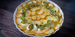 Beitragsbild des Blogbeitrags Polenta-Zucchini-Quiche