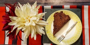 Beitragsbild des Blogbeitrags Schokokuchen mit Bananen und Cashewcreme 