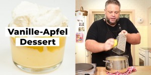 Beitragsbild des Blogbeitrags Vanille Apfelmus Löffeldessert – Rezept Video