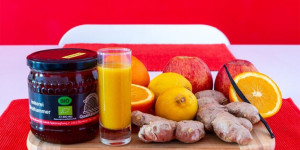 Beitragsbild des Blogbeitrags Ingwer-Obst Shot