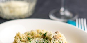 Beitragsbild des Blogbeitrags Low Carb Risotto mit Pilzen 