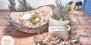 Beitragsbild des Blogbeitrags Gute Nacht Balsam mit Zirbe und Zitrone selber machen 