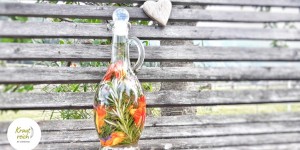 Beitragsbild des Blogbeitrags 7-Gartenkräuter-Essig selber ansetzen