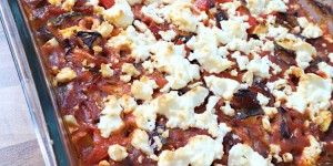 Beitragsbild des Blogbeitrags Ofen Ratatouille mit Feta – Vegetarisches Low Carb Gericht