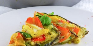 Beitragsbild des Blogbeitrags Low Carb Quiche mit Gemüse und Käse – Vegetarisches Rezept