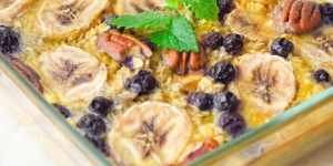 Beitragsbild des Blogbeitrags Baked Oatmeal Rezept – Der schnelle Haferflockenkuchen für morgens 