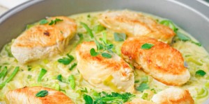 Beitragsbild des Blogbeitrags Puten Medaillons in Lauch-Sahne-Sauce – Leckeres Low Carb Gericht mit Fleisch