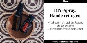Beitragsbild des Blogbeitrags DIY Spray zum Hände reinigen und desinfizieren